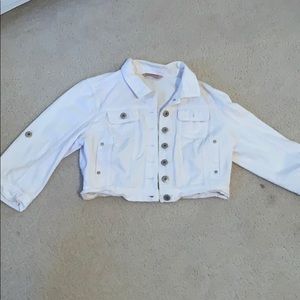 White Denim Crop Jacket